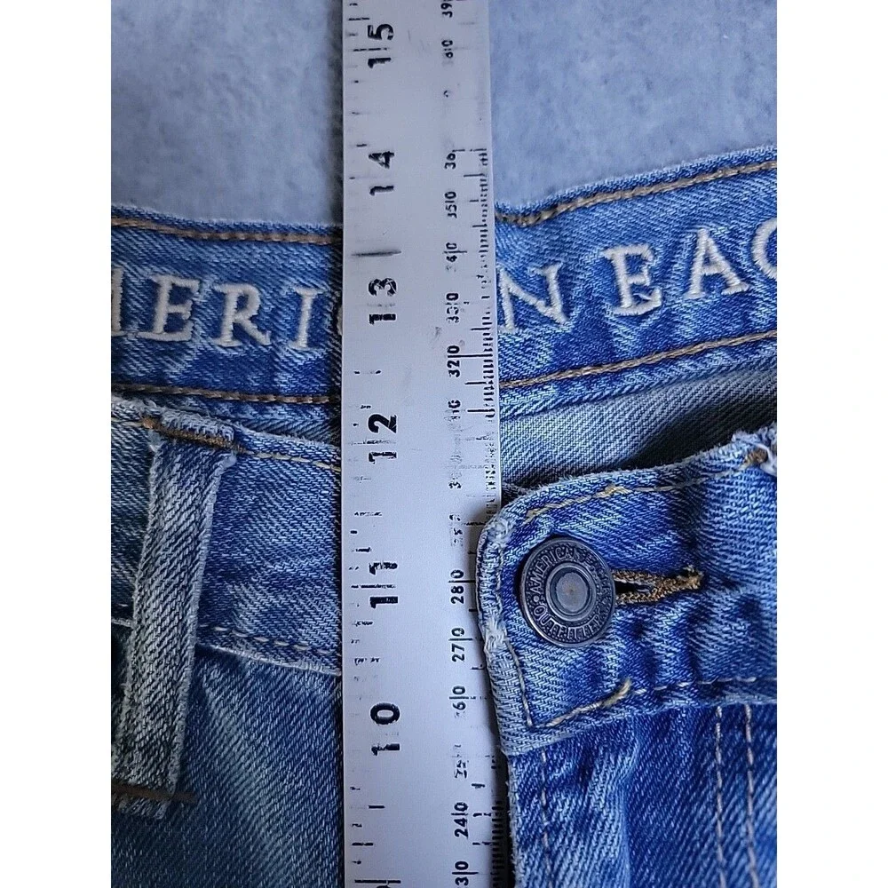 American Eagle Jeans Mens‎ 34x34 (36x33) Baggy Straight Blue Distressed Mid Rise
